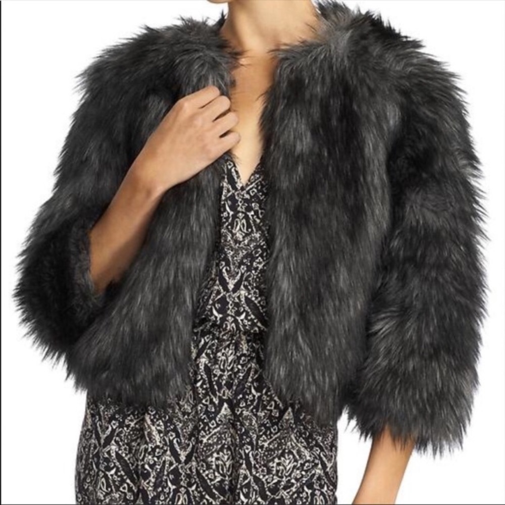 Michael Kors Cropped Faux Fur Jacket S